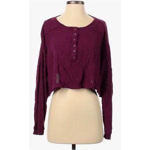 OUT FROM UNDER Thermal Cropped Purple Long Sleeve Top